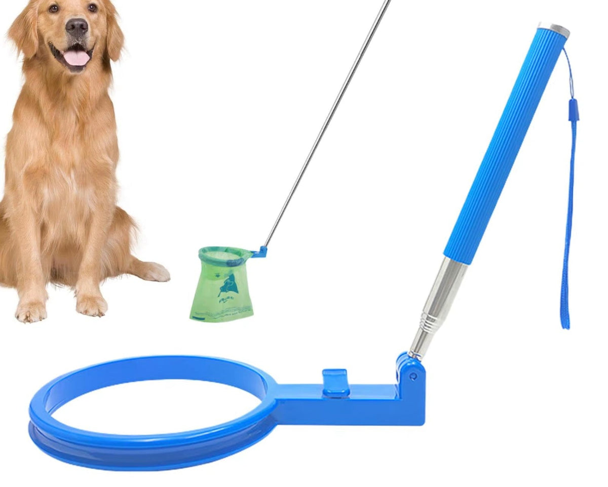 Pooper Scooper Extendable Handle Bend-Free Pet Waste Collector Dog Poop Collector for Outdoor Walks Park Adventures Outings