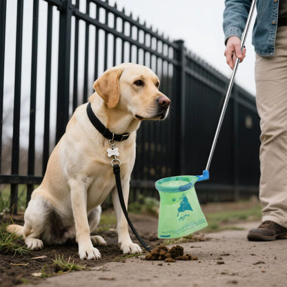 Pooper Scooper Extendable Handle Bend-Free Pet Waste Collector Dog Poop Collector for Outdoor Walks Park Adventures Outings